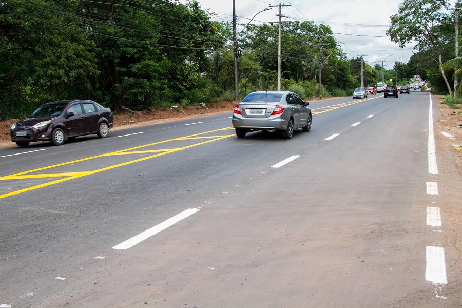 notícia: Obra de alargamento na Rodovia Duca Serra recebe sinalização