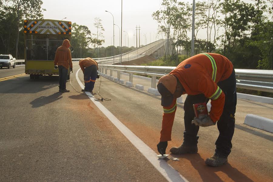 notícia: Setrap avança na sinalização da Ponte do Rio Matapi