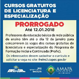 notícia: Prorrogadas inscrições para formação de professores pelo Profic