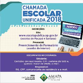 notícia: Inscrições para a Chamada Escolar 2018 começam na próxima segunda-feira