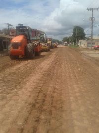 notícia: Obras de pavimentação avançam no bairro Novo Horizonte