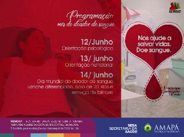 notícia: Hemoap realiza programação especial para comemorar Junho Vermelho