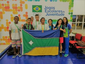 notícia: Saldo parcial dos Jogos Escolares da Juventude 2018 contabiliza cinco medalhas para o AP