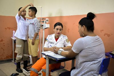 notícia: Escola de Gestão Compartilhada Militar oferta ação de saúde e cidadania no bairro Pantanal