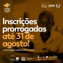 notícia: Prêmio Gestão Escolar 2020 prorroga inscrições até o dia 31 de agosto