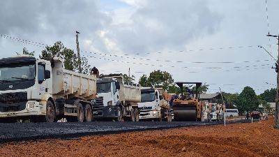 notícia: Plano Rodoviário Estadual: Governo inicia pavimentação do ramal do Carmo do Macacoari