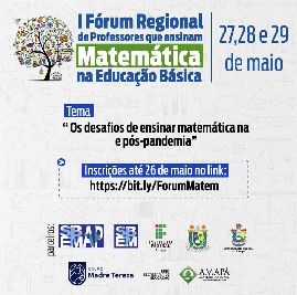 notícia: 1ª fórum regional de professores de matemática da educação básica inicia na quinta, 27