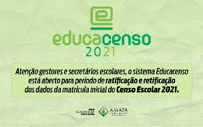 notícia: Gestores têm até 22 de outubro para ajustar informações do Censo escolar 2021