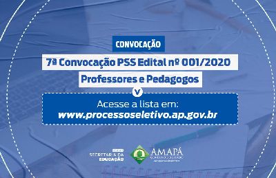 notícia: Governo do Amapá convoca professores e pedagogos classificados no cadastro reserva do PSS 2020