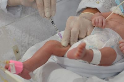 notícia: Bebês recebem vacina hexavalente na Maternidade Mãe Luzia