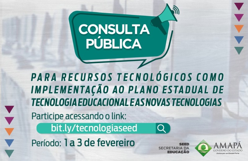 notícia: Plano de Tecnologia Educacional: Seed lança consulta pública para ouvir estudantes, professores e pais