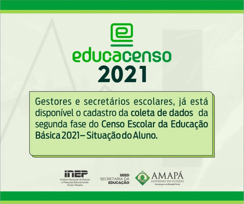 notícia: Gestores e secretários já podem realizar cadastro da segunda etapa do Censo Escolar 2021