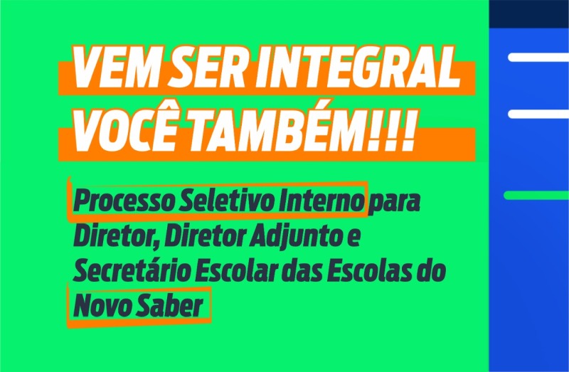 notícia: Novo Saber: Governo abre processo seletivo interno para profissionais da Educação