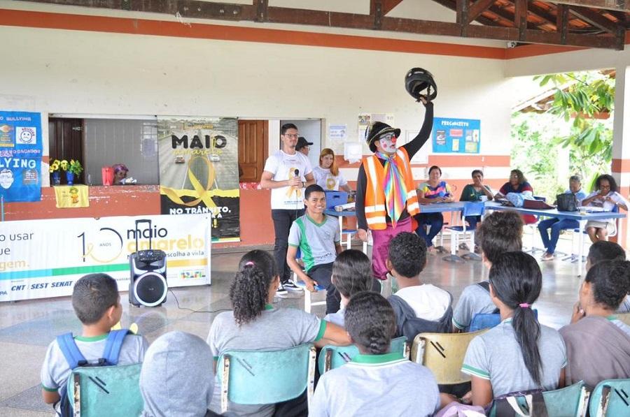 notícia: Campanha Maio Amarelo leva ações educativas sobre trânsito seguro a Mazagão