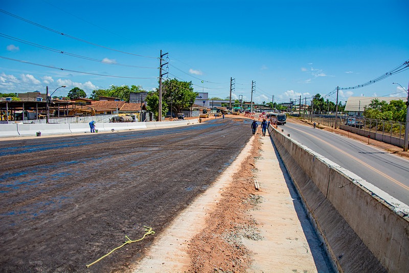 notícia: Viaduto da Integração: Governo inicia pavimentação asfáltica das rampas de acesso 