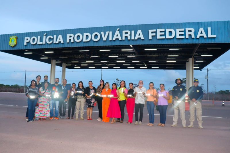 Lançamento do “Caminhos Seguros, Coleiras refletivas” aconteceu no posto da PRF, em Macapá