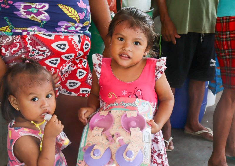 Ação solidária levou alegria e sentimento de acolhimento às crianças indígenas