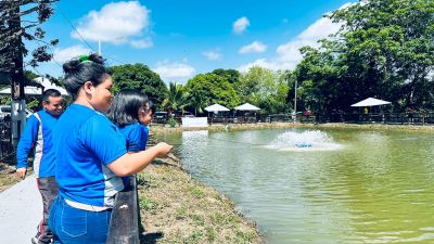 notícia: Alunos da Escola Estadual Paulo Freire aprendem sobre ciência e o ecossistema durante pesca na 53ª Expofeira do Amapá