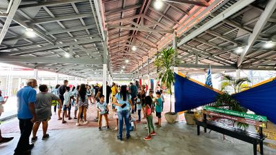 notícia: 53ª Expofeira do Amapá recebe alunos da Escola Quilombola da Lagoa dos Índios, na Zona Oeste de Macapá