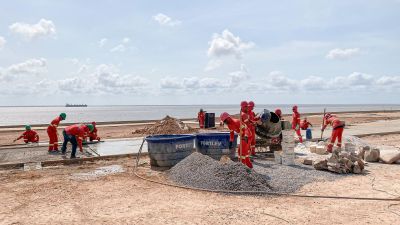 notícia: Amapá em obra: Governo do Estado avança na finalização de calçamento das áreas de lazer do Complexo do Aturiá, em Macapá