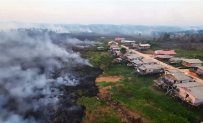 notícia: Em três dias de combate intenso, Corpo de Bombeiros do Amapá controla incêndio em região de mata no Laranjal do Jari