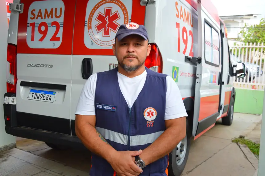 Foto: Jhon Martins/GEA Condutor do Samu, há 19 anos, Elder Cardoso