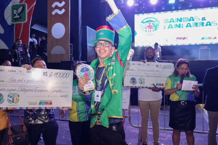 Banda Joaquim Nabuco levou o terceiro lugar da categoria Fanfarra Simples 