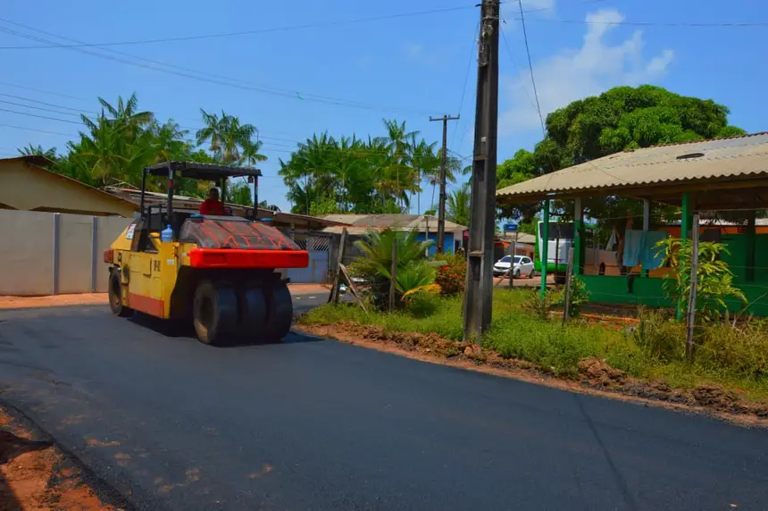 Avenida  Sapucaia também já recebeu asfalto novo