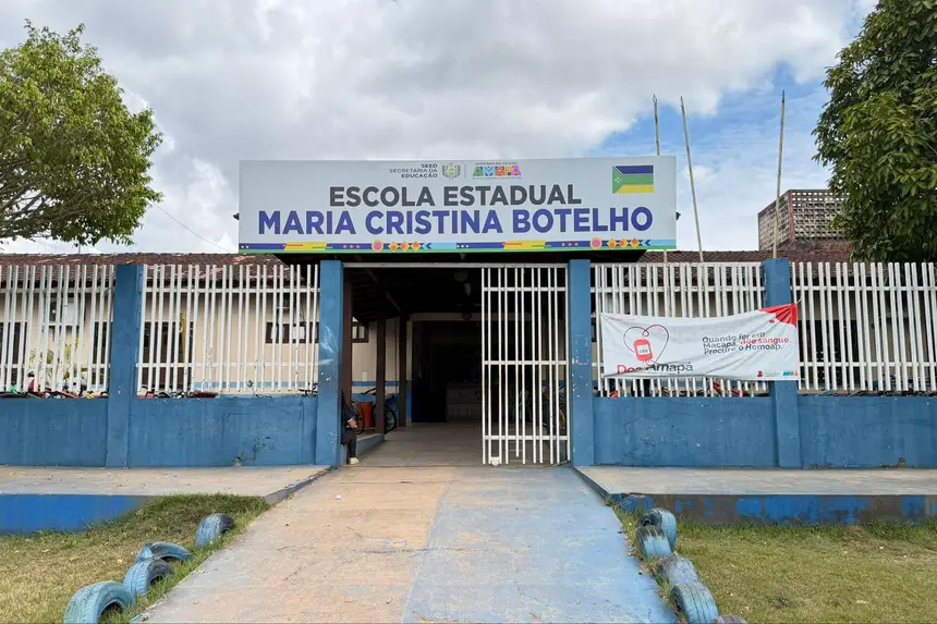 Uma das escolas que recebam a visita foi a escola Maria Cristina Botelho