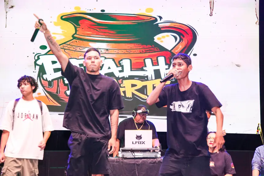 Batalha de rimas do Movimento Hip-Hop marcou a programação do 30º Encontro dos Tambores