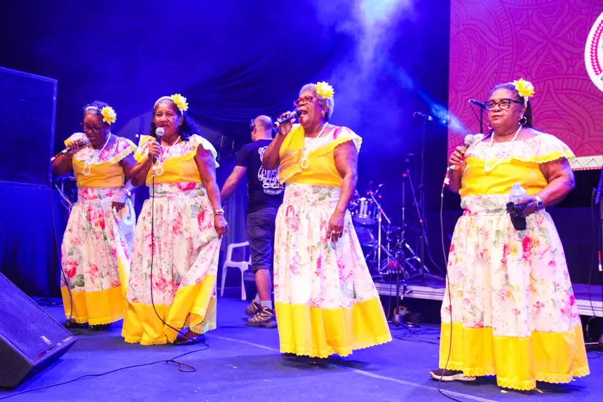 Grupo Zimba, do Cunani, em Calçoene, levou história e cultura ao Encontro dos Tambores