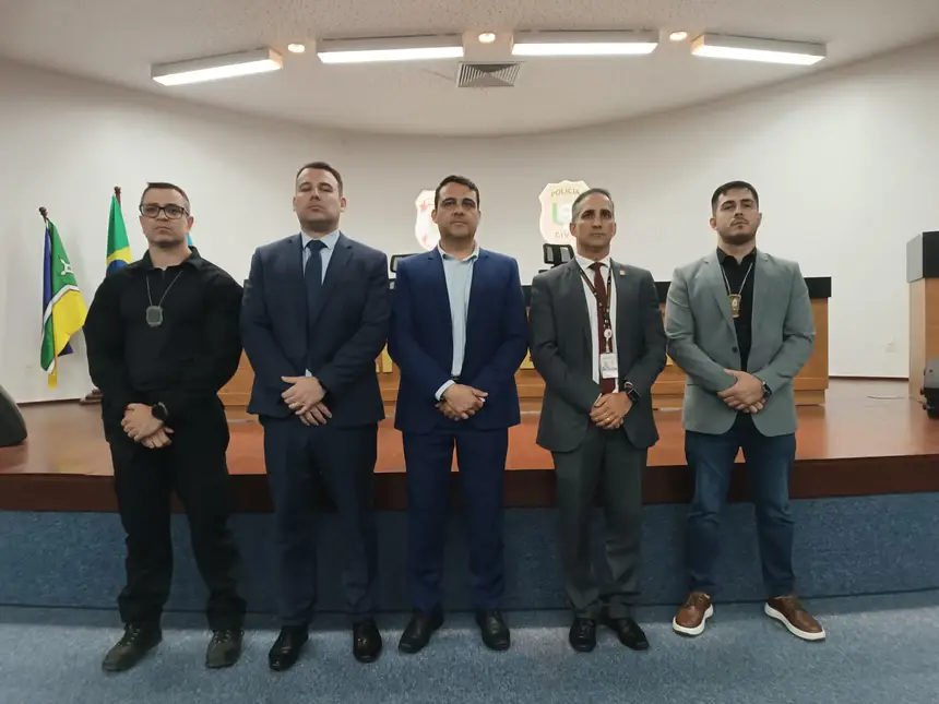 Gestores da Segurança Pública do Amapá durante coletiva de imprensa