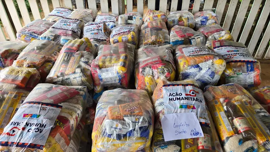 Foto: Márcia do Carmo/GEA Kits de alimentos preparados para serem entregues as famílias indígenas de Oiapoque