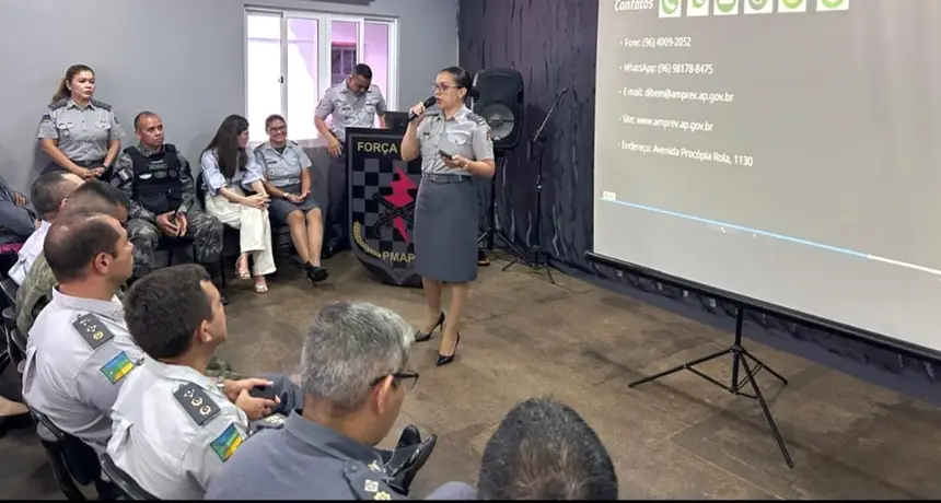 Foto: Wedson Castro/Amprev Diretora de Benefícios Militares, Major Sônia Priscila, ministra palestra