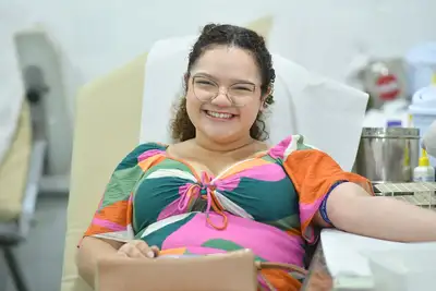 notícia: ‘Sensação de dever cumprido’, diz doadora de sangue que participou da ‘folia’ no Hemoap, em Macapá