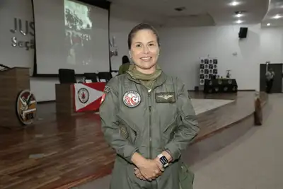 Foto: José Baía/Agência Nagib Cybelle Mota, piloto de helicóptero do Gaesp (PA)