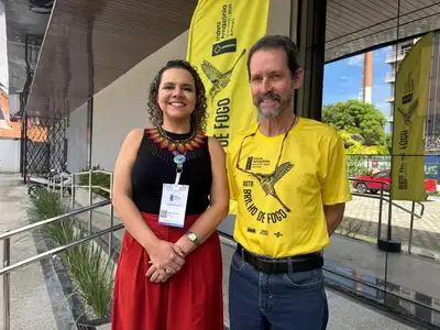 Foto: Luan Rodrigues/Ueap Vice-reitora Marcela Videira e professor Raul Gonzales, pró-reitor da USP