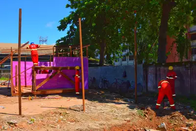 notícia: Governo do Estado atua na reconstrução do Centro Didático Ginásio Paulo Conrado Bezerra em Macapá
