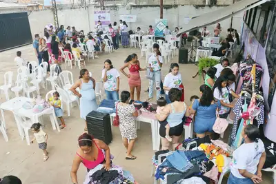 notícia: Governo do Amapá realiza atividades sociais para crianças e mulheres no Novo Horizonte, em Macapá