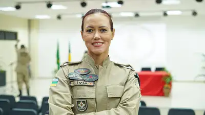 Foto: Israel Cardoso/GEA Coordenadora do Estágio de Combate a Incêndio, major Lívia Nascimento