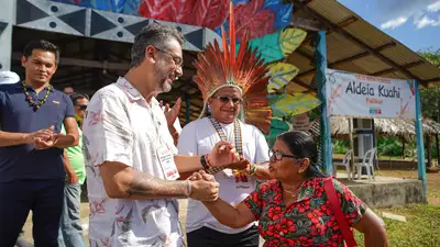 notícia: Em Oiapoque, governador Clécio Luís reúne com caciques para informar e esclarecer dúvidas sobre o petróleo na Costa do Amapá