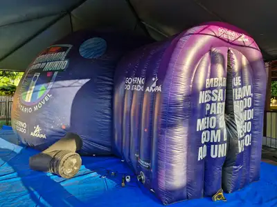 notícia: Ciência e cultura: Planetário Móvel do Governo do Amapá é atração na Festa de São Tiago, em Mazagão Velho