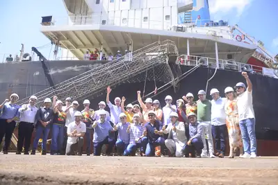 notícia: ‘É a conexão do Amapá com os grandes mercados mundiais’, diz governador Clécio Luís na chegada do primeiro navio de cargas da China em Santana
