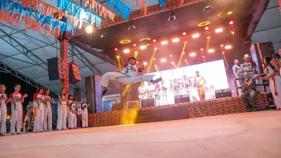 notícia: Projeto social de capoeira de Santana encanta público na 54ª Expofeira do Amapá, organizada pelo Governo do Estado