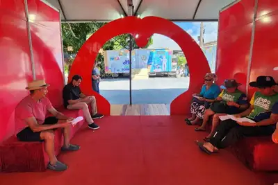 notícia: Trabalhadores rurais da 54ª Expofeira do Amapá recebem orientações sobre prevenção ao câncer de boca no programa Mais Sorriso