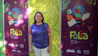 notícia: ‘Folia Literária Internacional do Amapá é exemplo de acessibilidade’, celebra secretária de estado da Cultura, durante 3ª edição do evento