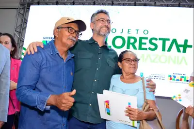 notícia: 'Pela primeira vez, produtores rurais são beneficiados por preservar a floresta', afirma Clécio Luís, no lançamento do Floresta+ Amazônia, no Amapá