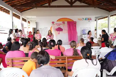 notícia:  Governo do Amapá leva atendimento médico e apoio às mulheres do Residencial Nelson dos Anjos, em Macapá