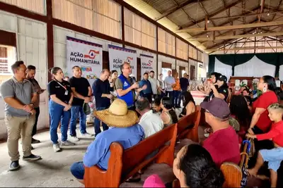 notícia: Governo do Amapá realiza ação humanitária no Distrito do Bailique para atender moradores afetados pela estiagem e pelo fenômeno das terras caídas