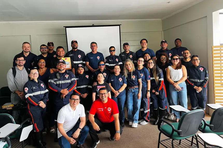 Equipe do Samu que recebeu a capacitação